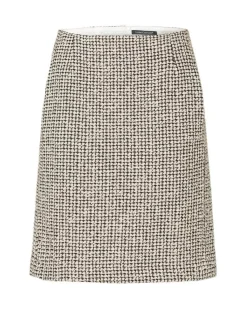 Tweed Contrast Knit Pencil Skirt