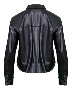 Veronica Beard Aderes Faux Leather Shirt
