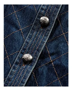 Veronica Beard Barta Denim Quilted Dickey