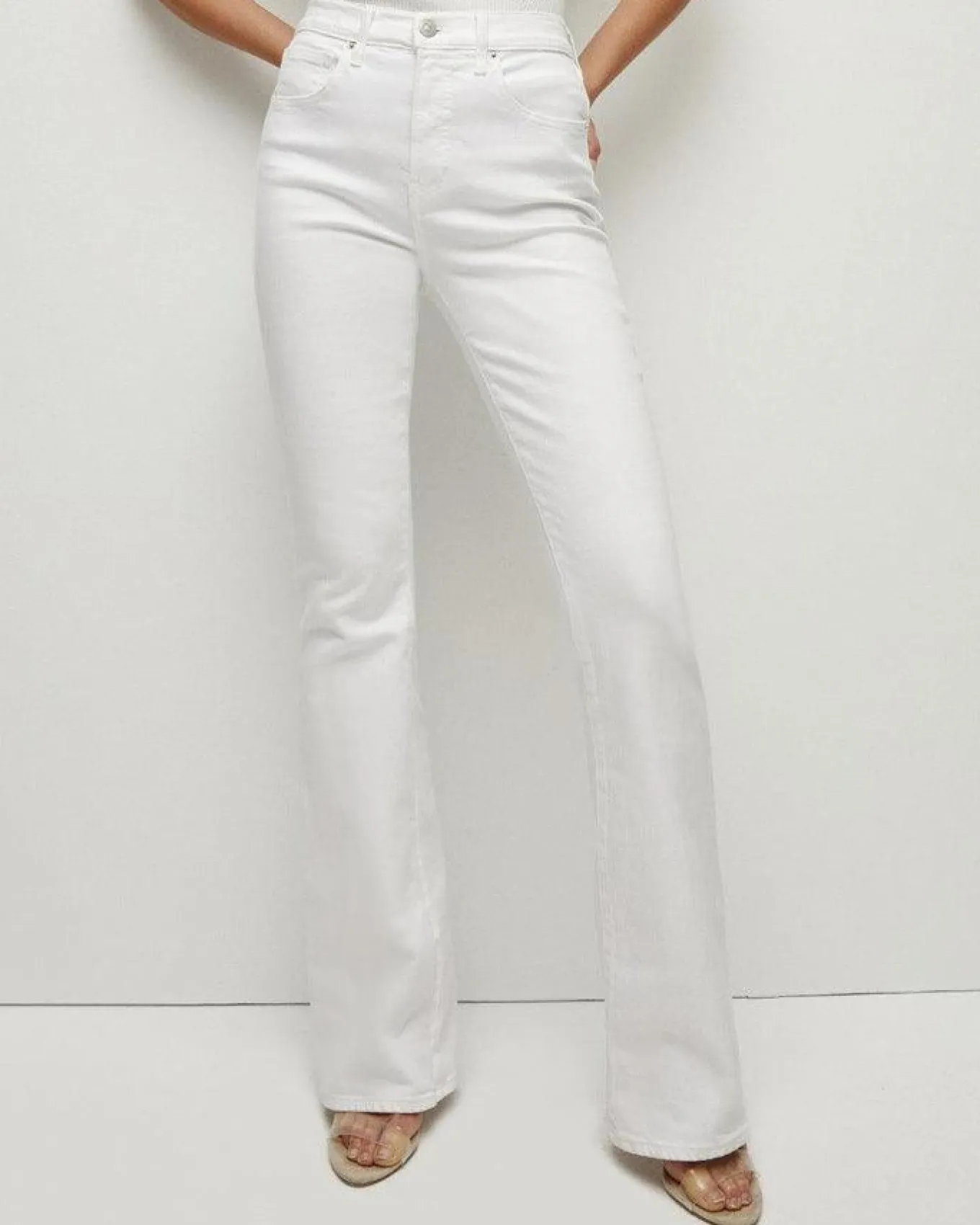 Veronica Beard Beverly Skinny Flare Jeans White
