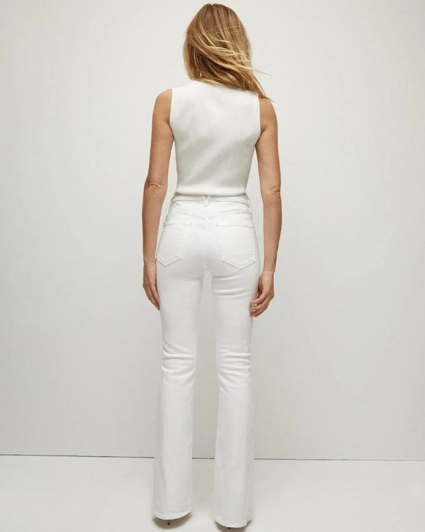 Veronica Beard Beverly Skinny Flare Jeans White