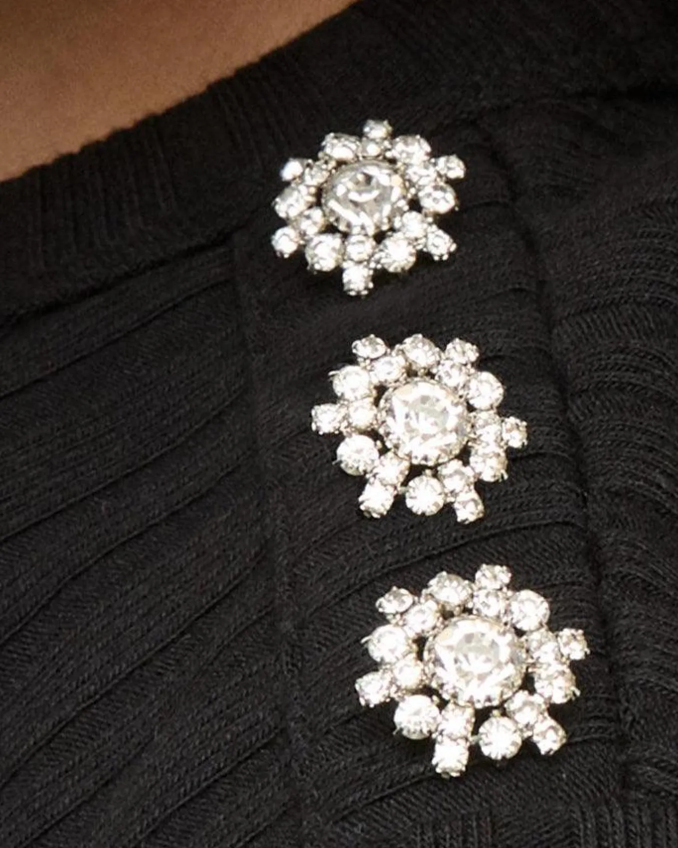 Veronica Beard Draya Rhinestone Button Tee