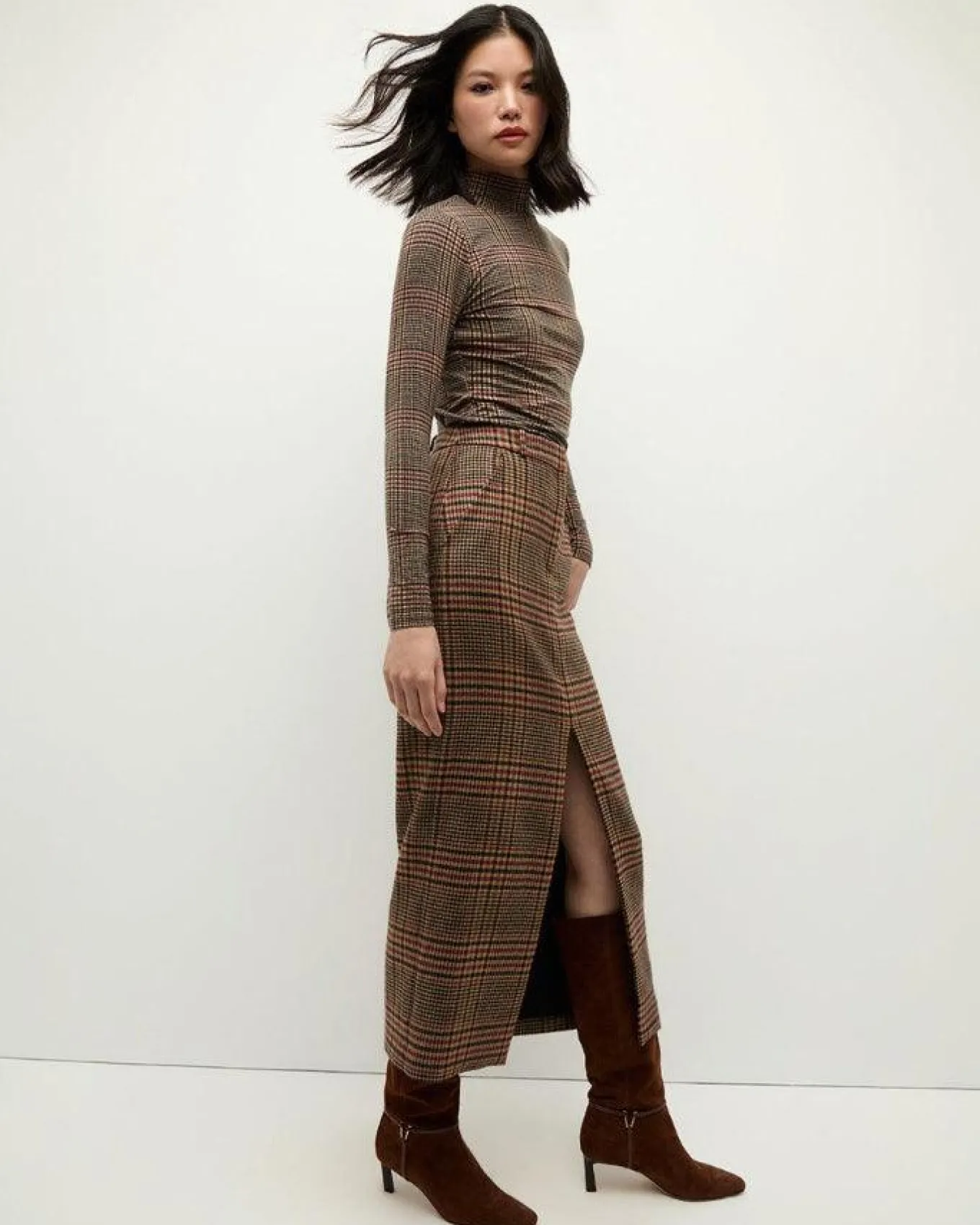 Veronica Beard Maxine Plaid Maxi Skirt