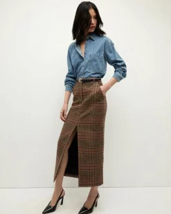Veronica Beard Maxine Plaid Maxi Skirt