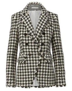 Veronica Beard Miller Houndstooth Dickey Jacket
