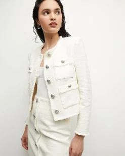 Veronica Beard Olbia White Tweed Jacket