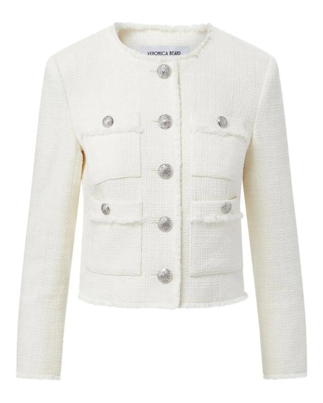 Veronica Beard Olbia White Tweed Jacket