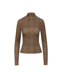 Veronica Beard Plaid Turtleneck Top