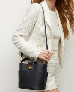 Veronica Beard Small Crest Lock Bucket Bag